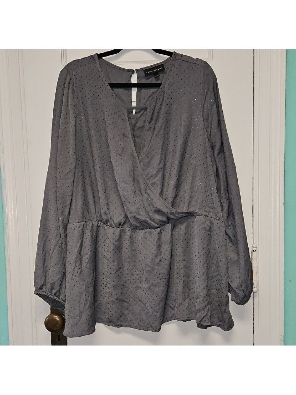 Lane Bryant Charcoal Blouse Womens Plus Size 24